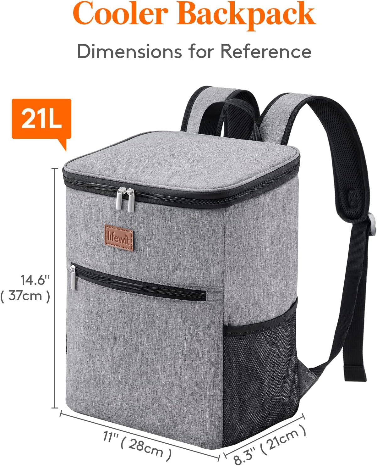 Lifewit 24L (30-Can) Soft Cooler Backpack with Hard Liner, Large Insulated Picnic Lunch Backpack Soft-Sided Cooling Bag for Camping/BBQ/Family Outdoor Activities-7