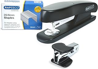 Rapesco 1472 Germ-Savvy Antibacterial, Sting Ray Stapler with R4 Staple Remover & 5000 x 26/6 mm Staples, Black, Bundle