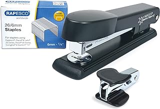 Rapesco 1471 Germ-Savvy Antibacterial, Marlin Stapler, R4 Staple Remover & 5000 26/6 mm Staples, Black