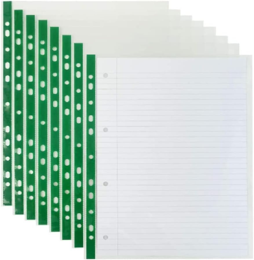 100 A4 Plastic Value Punched Punch Pockets 10-15 Sheets 30 Micron for Folders Filing Wallets Sleeves-4