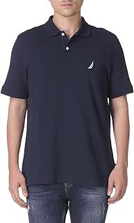 Nautica Men's Short Sleeve Solid Cotton Pique Polo Shirt