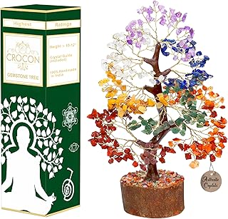 Seven Chakra Tree of Life, Crystal Tree for Positive Energy - Feng Shui Tree, Artificial Tree, Crystal Decoration, Money Tree, Handmade 7 Chakra Tree, Stone Tree, Healing Crystals, Spiritual Gifts