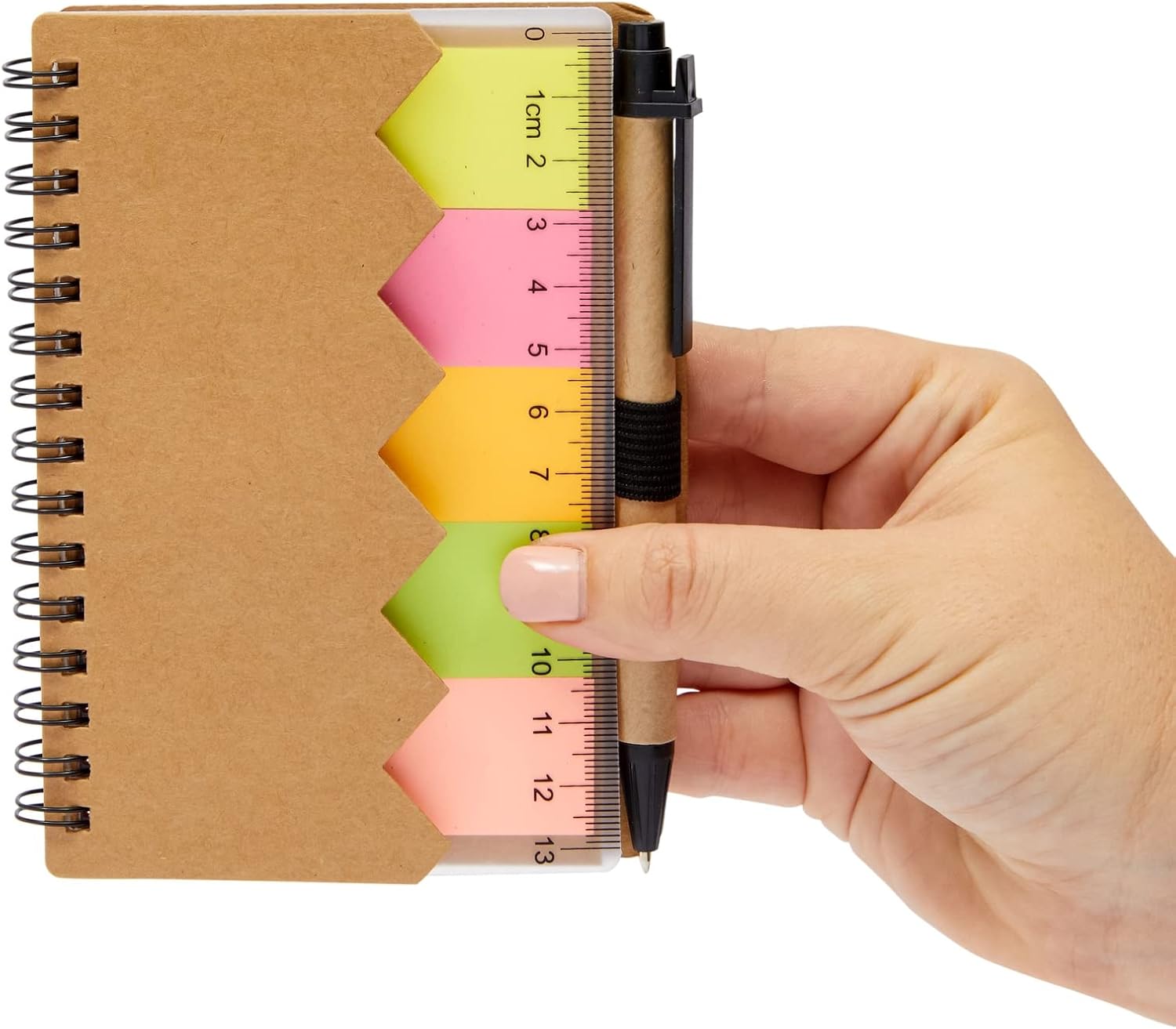 6-Pack Mini Kraft Notebooks with Pen and Sticky Notes for Pocket or Purse, 69 Sheets, 10.8 x 14 cm-6