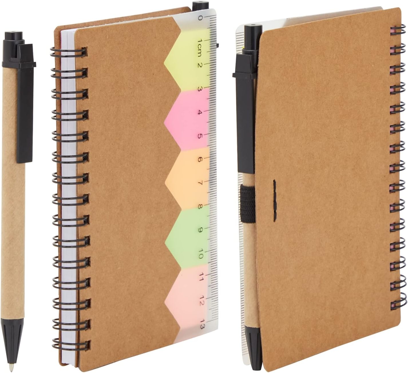 6-Pack Mini Kraft Notebooks with Pen and Sticky Notes for Pocket or Purse, 69 Sheets, 10.8 x 14 cm-8