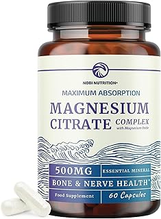 Magnesium Citrate Complex 500 MG for Calm, Relaxation, Constipation & Digestion Health Support | High Absorption Magnesium Supplement with Elemental Magnesium Oxide | Non-GMO, Soy-Free | 60ct