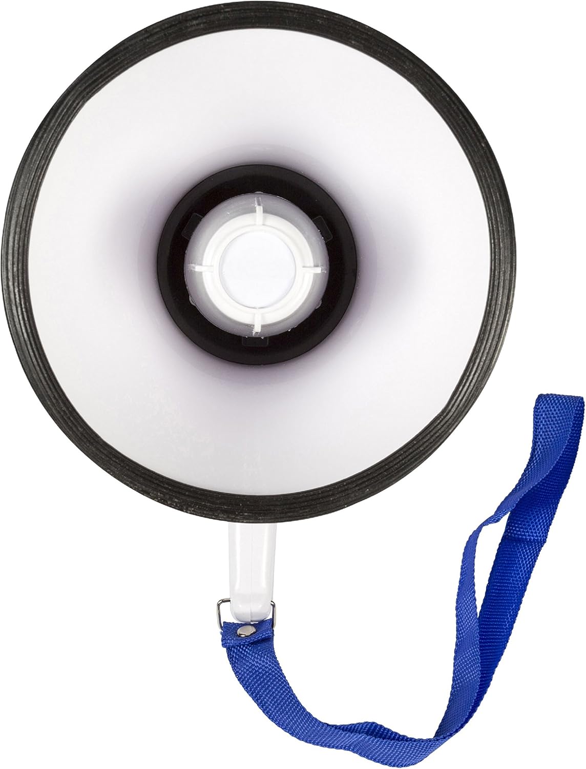 Invero® 10W Handheld Loud Megaphone Speaker with Built-In Microphone, Siren, Adjustable Volume, 250 Meter Range, Recording Function and Integrated Carrying Strap - White/Blue-2