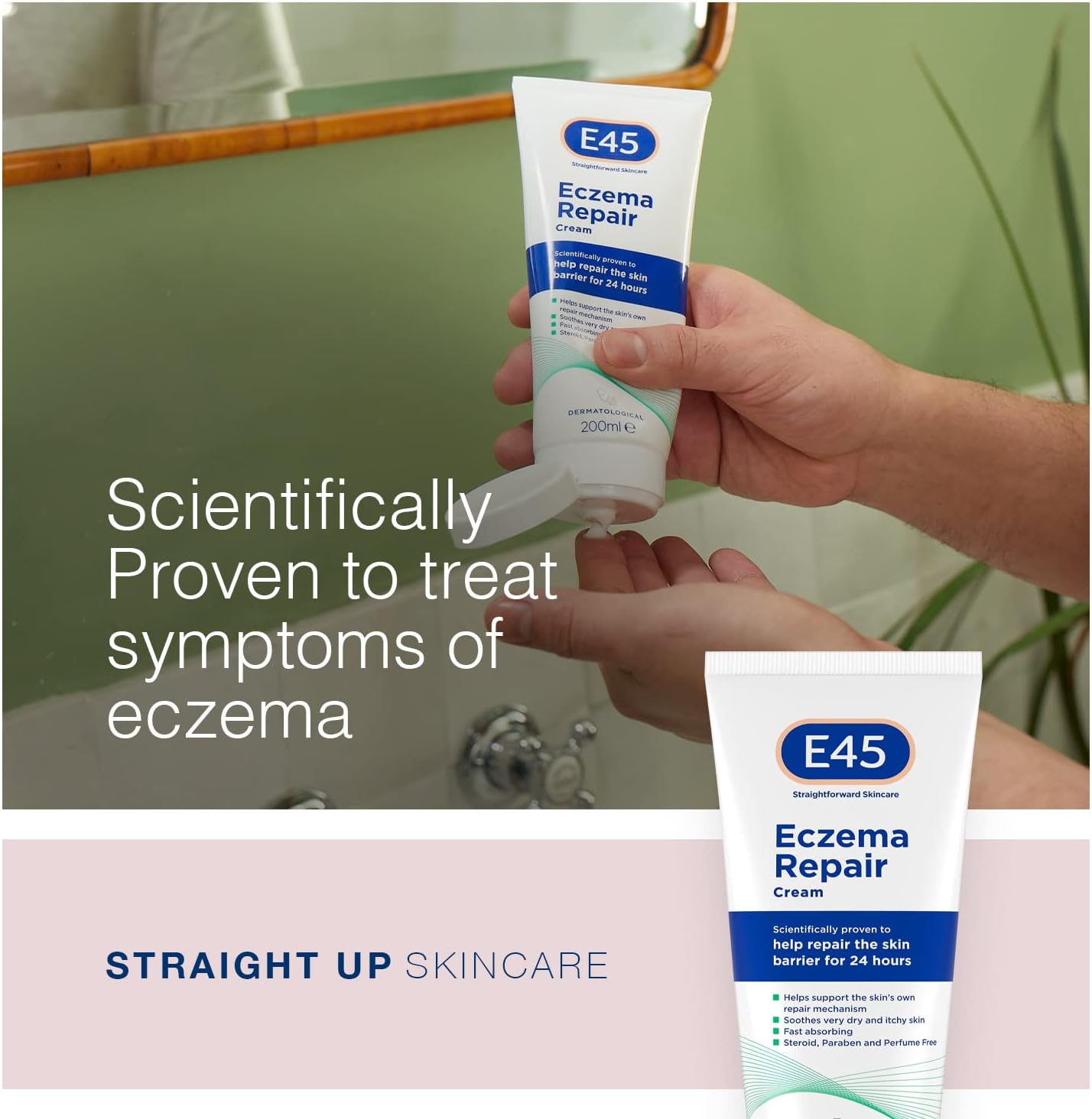 E45 Repair Cream 200 ml to Treat Symptoms of Eczema – Soothe and Hydrate Very Dry and Itchy Skin – Emollient Cream with Omega 3 Fatty Acids - Dermatologically Tested-5