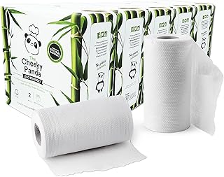 The Cheeky Panda Bamboo Kitchen Roll | 10 Kitchen Rolls - 1000 Super Strong Sheets | Naturally Strong and Absorbent Plastic Free Kitchen Paper Towels