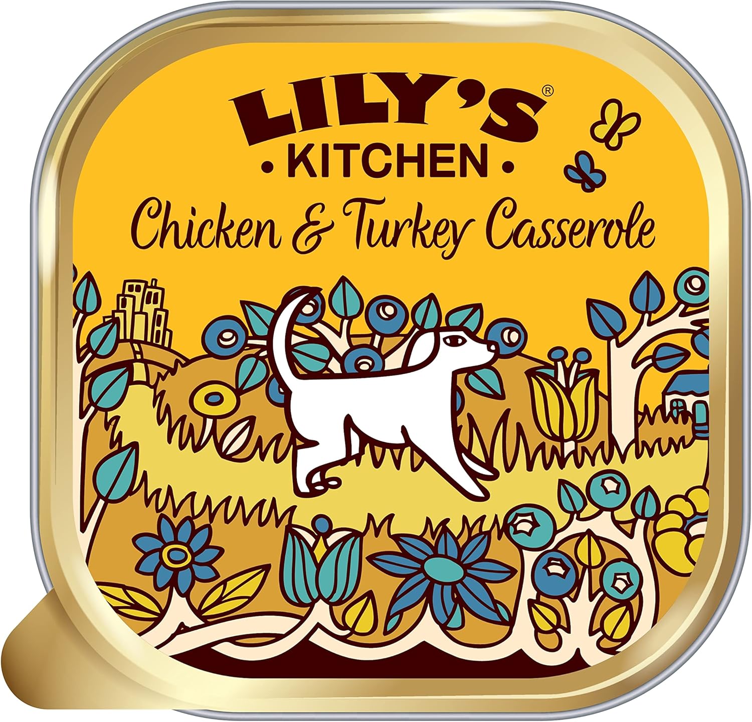 Lily's Kitchen Chicken & Turkey Casserole - Complete Natural Adult Dog Food Wet (10 x 150g Trays)-0