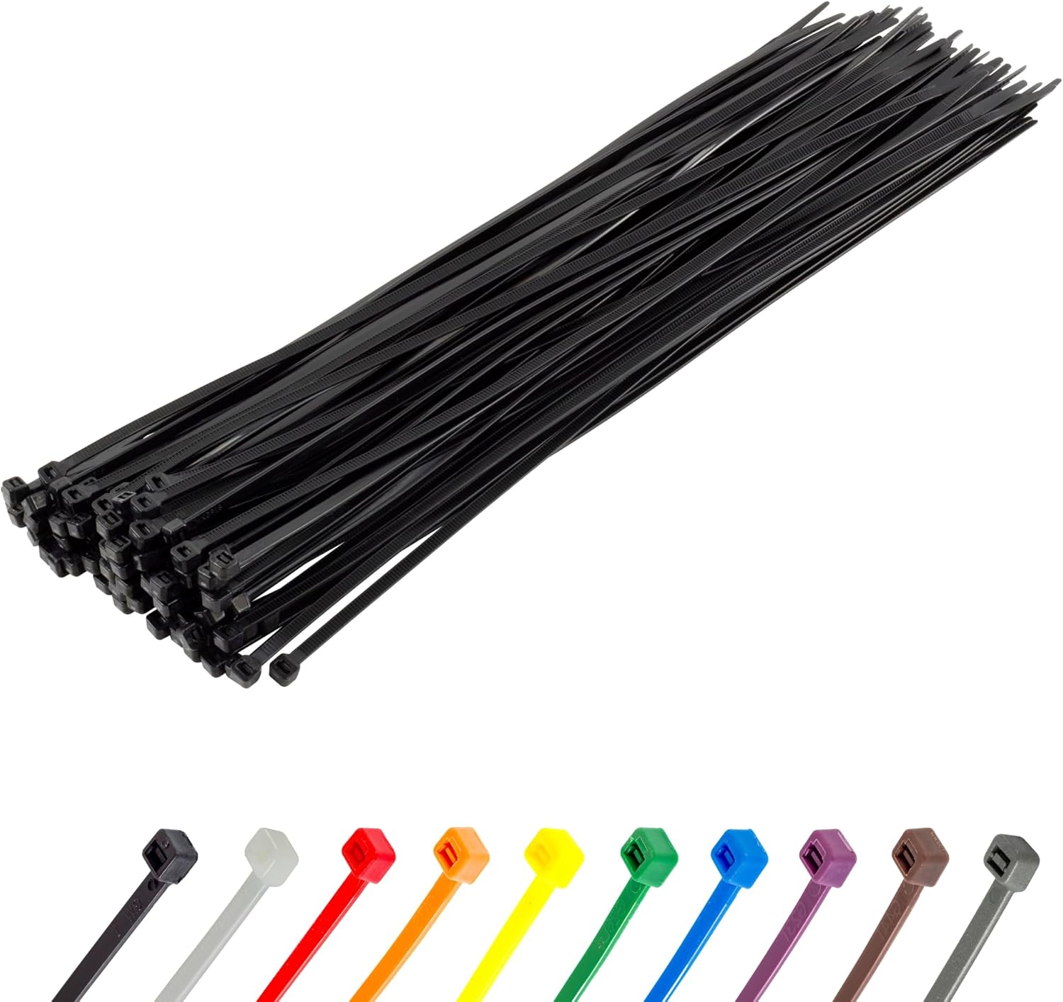 Gocableties Black Cable Ties, 300mm x 3.6mm, Pack of 100, 12" Premium Nylon Zip Ties, Multi-Purpose Plastic Tie Wraps, Secure Self-Locking Mechanism, for Home, Garden, Office and DIY-0