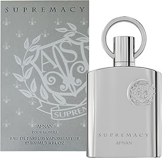 Afnan Supremacy Silver Eau de Parfum (100ml) Aftershave Perfume Spray for Men - Woody Floral and Musky Scent - Modern Fragrance Suitable for Any Occasions, EDP