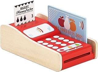 Le Toy Van - Wooden Honeybake Card Machine Role Play Toy | Perfect For Supermarket, Food Shop or Cafe Pretend Play,6.3 x 4.72 x 2.44 inches