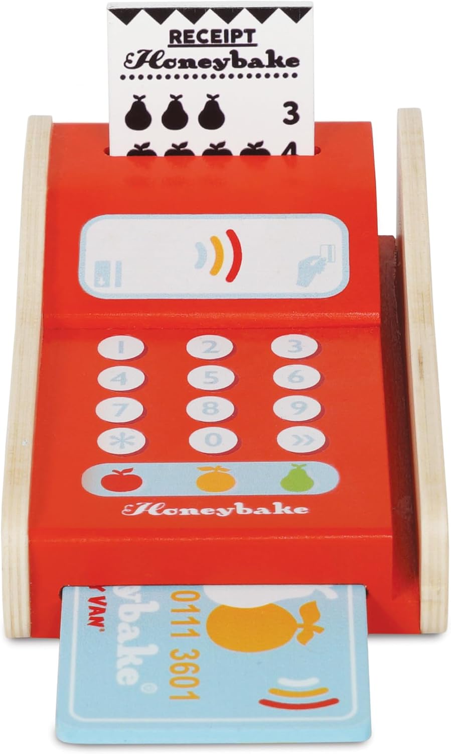 Le Toy Van - Wooden Honeybake Card Machine Role Play Toy | Perfect For Supermarket, Food Shop or Cafe Pretend Play,6.3 x 4.72 x 2.44 inches-1