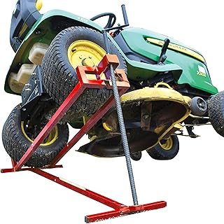 VOUNOT Ride on Mower Jack Lift, Telescopic Maintenance Jack for Lawn mowers and Garden Tractors, Weight Capacity 400kg, Red