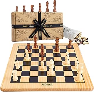 Jaques of London Wooden Chess Set | Classic Chess Board Game for Adults and Kids | Ideal Chess Set for Adults and Chess Board for Adults | Kids Chess Set | UK Family Company Since 1795