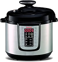 Tefal All-in-One 25-in-1 Electric Pressure Cooker, Multi Cooker, Slow Cooker, Steam, Reheat, Stew, Bake, Browning, 25 programs, Recipe Book Included, 6 Litres, Black/Stainless Steel, CY505E40