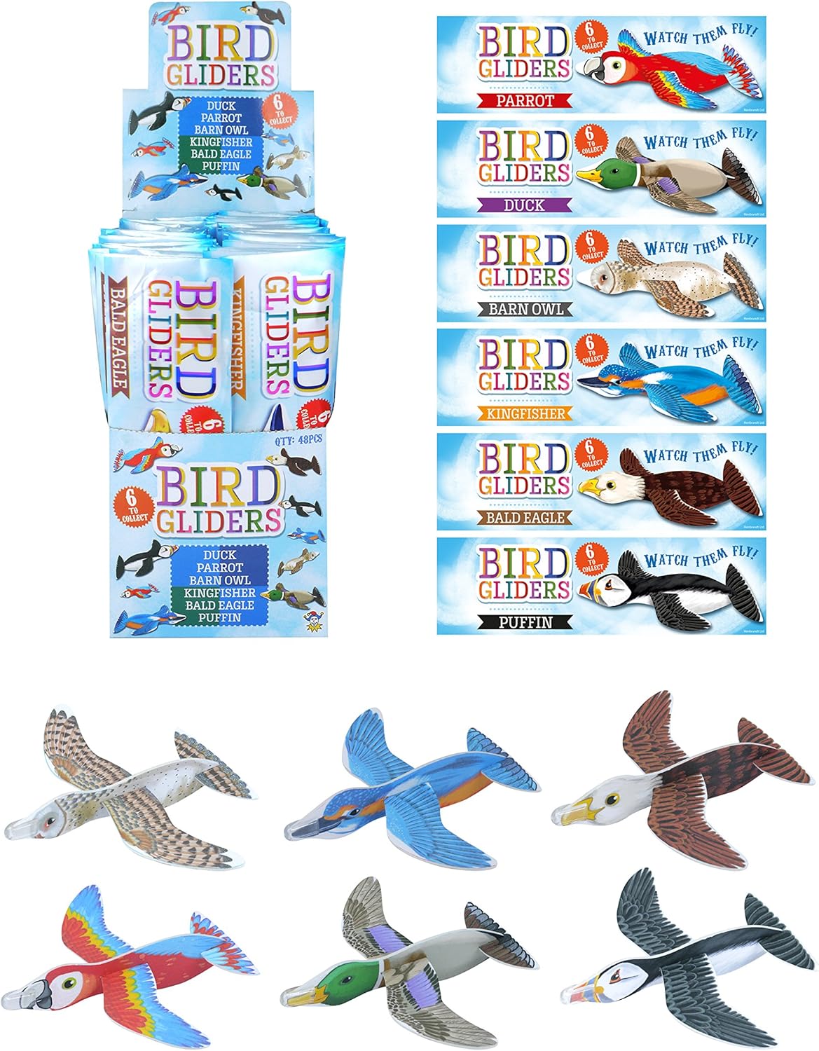 Henbrandt 12x New Animal Birds Aircraft Gliders 16 cm Birthday/Party Bag - [Toy] Kids Party Bag Fillers, Toy Gliders, Kids Prizes for Party Bags & Party Favours-0