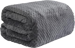 Dreamscene Luxury Waffle Honeycomb Soft Warm Throw Over Sofa Bed Blanket - 125 x 150cm - Charcoal Grey