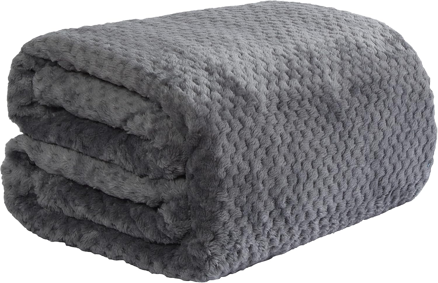 Dreamscene Luxury Waffle Honeycomb Soft Warm Throw Over Sofa Bed Blanket - 125 x 150cm - Charcoal Grey-0