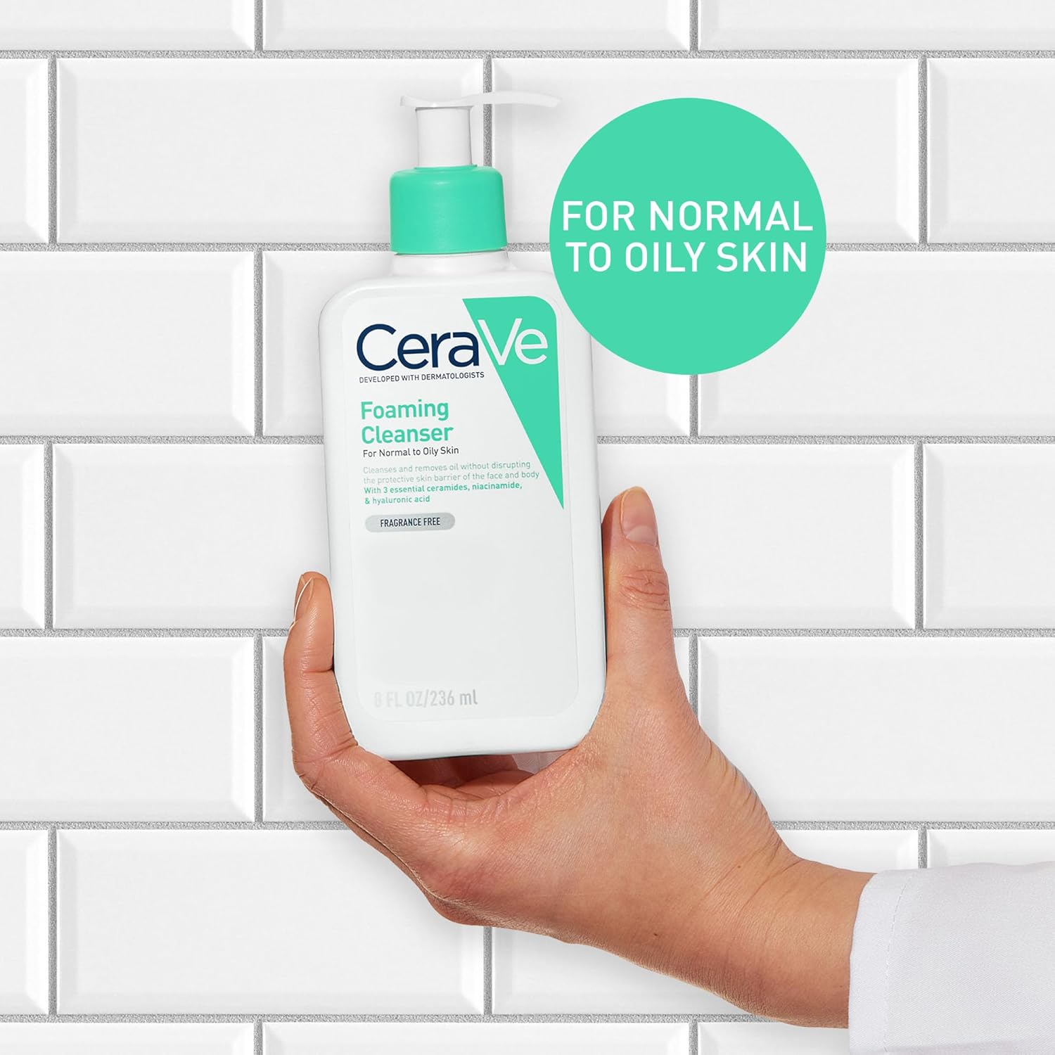 CeraVe Foaming Cleanser with Niacinamide and 3 Essential Ceramides for Normal to Oily Skin 236ml-1