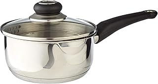 Morphy Richards 970112 Equip Pouring Saucepan with Glass Lid, Stay Cool Handles, Stainless Steel, 16 cm, Silver