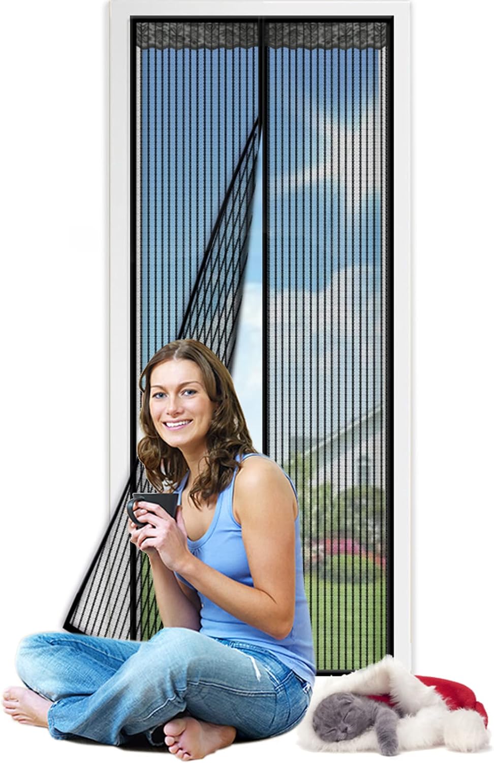 Magnetic Fly Screen Door, 90 * 210cm Fly Insect Screen Door Heavy Duty Bug Mesh Curtain,Insect Protection Door No Gap - Keeps Mosquitoes Insects Out Lets Fresh Air in-0