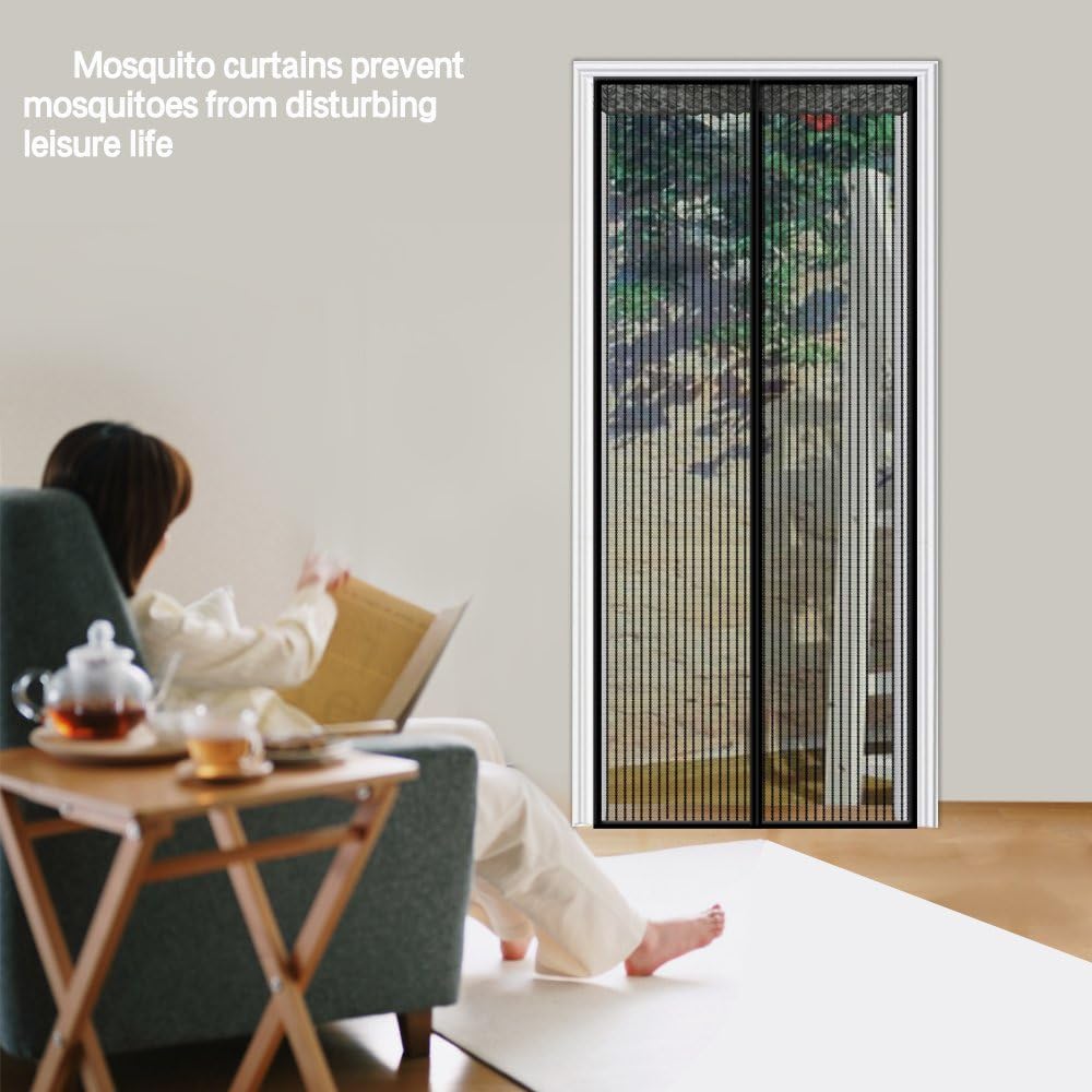 Magnetic Fly Screen Door, 90 * 210cm Fly Insect Screen Door Heavy Duty Bug Mesh Curtain,Insect Protection Door No Gap - Keeps Mosquitoes Insects Out Lets Fresh Air in-6