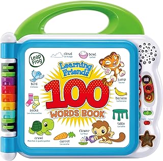 LeapFrog 601503 Learning Friends 100 Words Baby Book Educational and Interactive Bilingual Playbook Toy Toddler and Pre School Boys & Girls 1, 2, 3, 4+ Year Olds, Multi-Colour, One Size