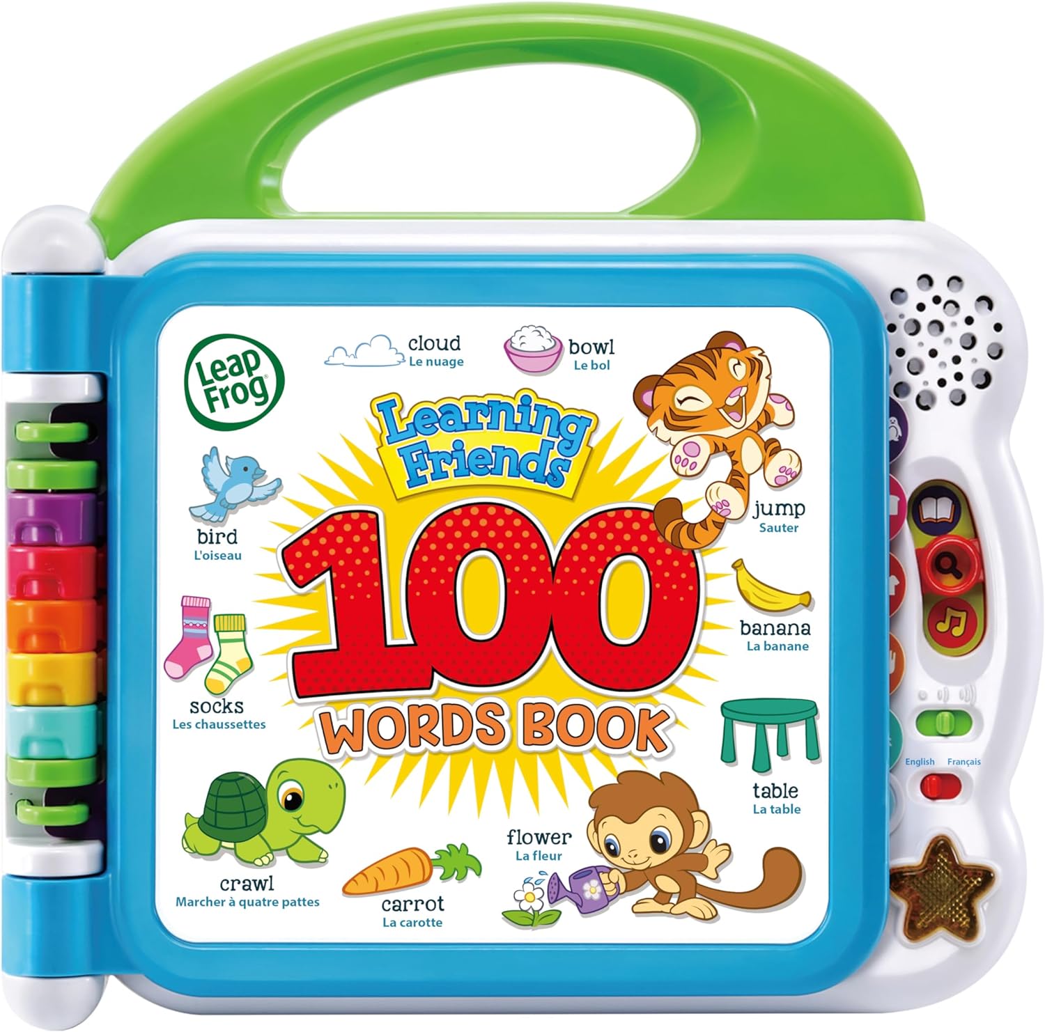 LeapFrog 601503 Learning Friends 100 Words Baby Book Educational and Interactive Bilingual Playbook Toy Toddler and Pre School Boys & Girls 1, 2, 3, 4+ Year Olds, Multi-Colour, One Size-0