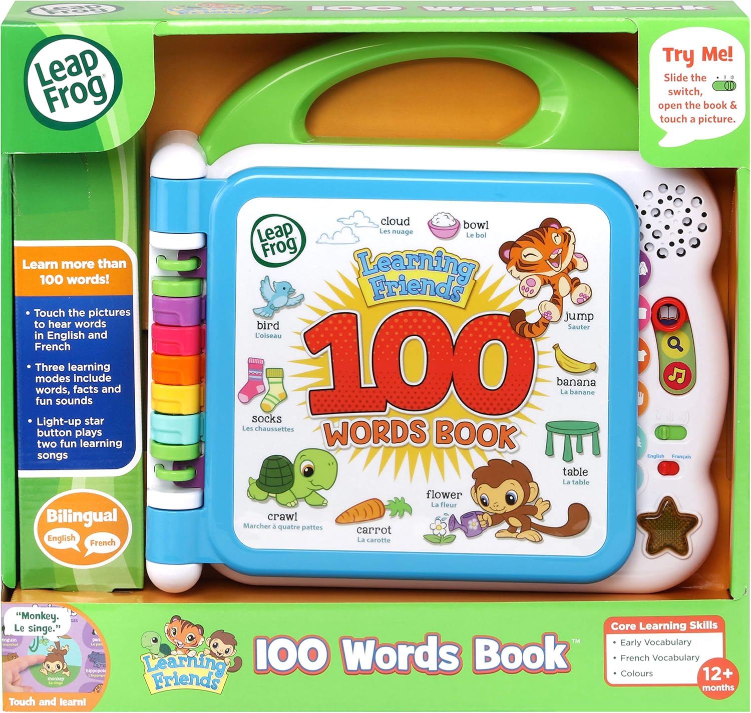 LeapFrog 601503 Learning Friends 100 Words Baby Book Educational and Interactive Bilingual Playbook Toy Toddler and Pre School Boys & Girls 1, 2, 3, 4+ Year Olds, Multi-Colour, One Size-4