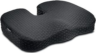 Kensington Premium Cool-Gel Seat Cushion, Black - Relieves Spine Pressure, Improves Posture, Siatica, Orthorpedic (K55807WW), 363x460x71