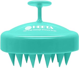 HEETA Scalp Massager, Silicone Scalp Brush Ergonomic Scalp Scrubber Easy to Use Shampoo Brush for Hair Growth, Green