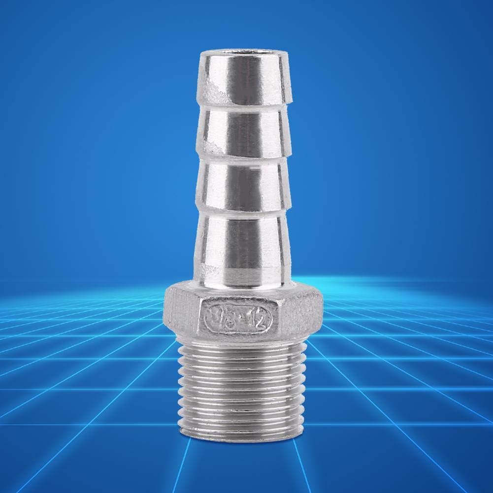 1 x SS304 Stainless Steel Barbed Hose Connector with Thread Adaptor DFE Tail Pipe 1/8~3/4-4