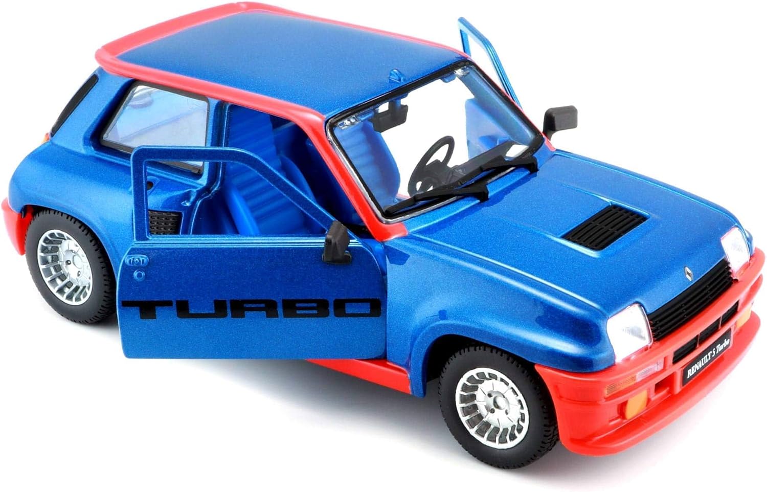 Bburago B18-21088 1:24 Renault R5 Turbo, Assorted Colour, Blue/Red-1