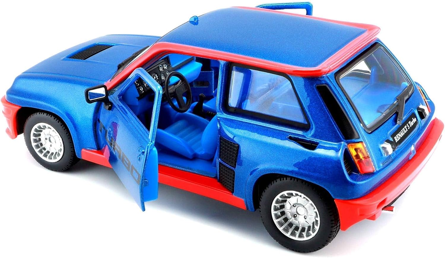 Bburago B18-21088 1:24 Renault R5 Turbo, Assorted Colour, Blue/Red-2