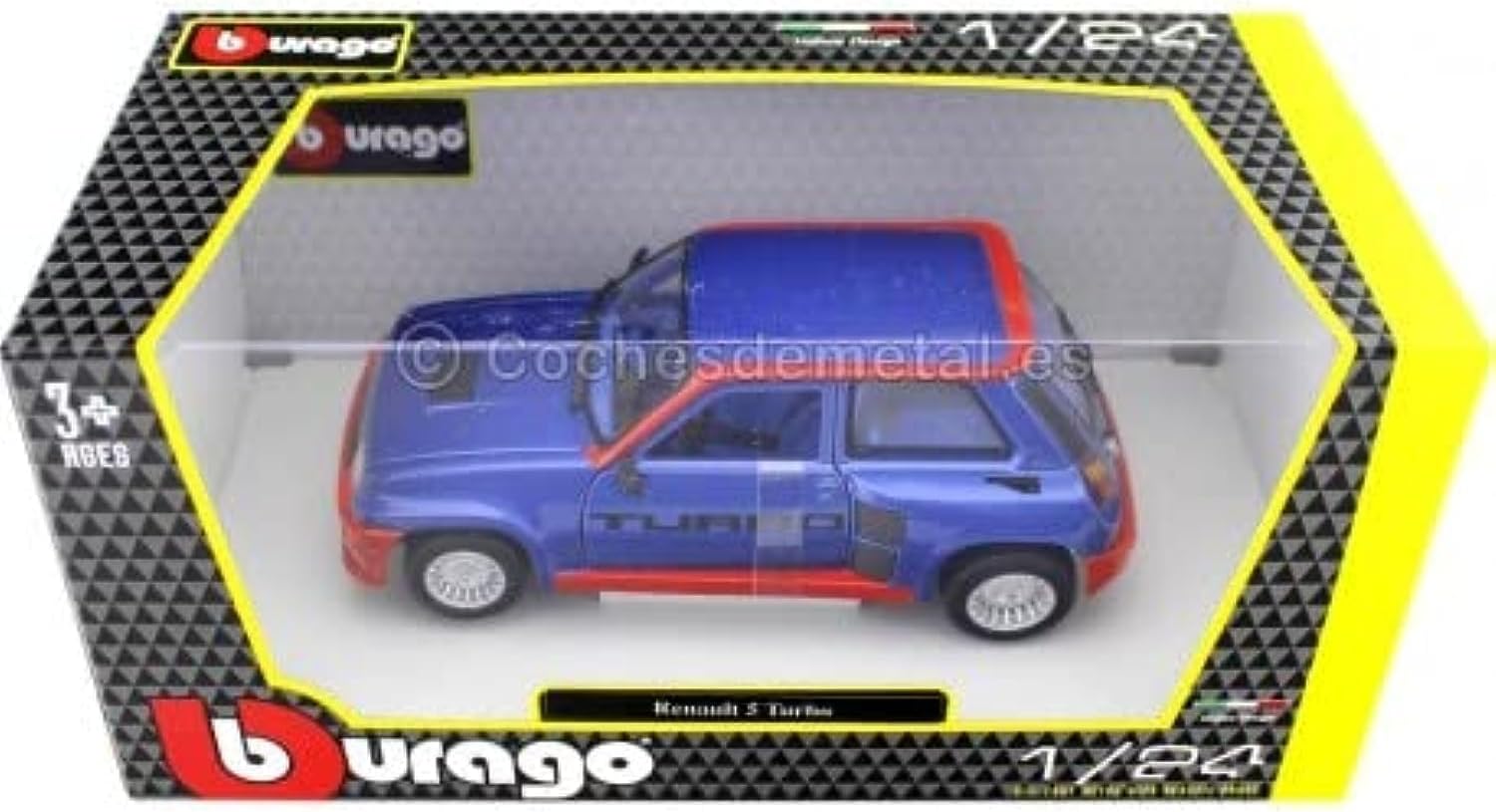 Bburago B18-21088 1:24 Renault R5 Turbo, Assorted Colour, Blue/Red-5