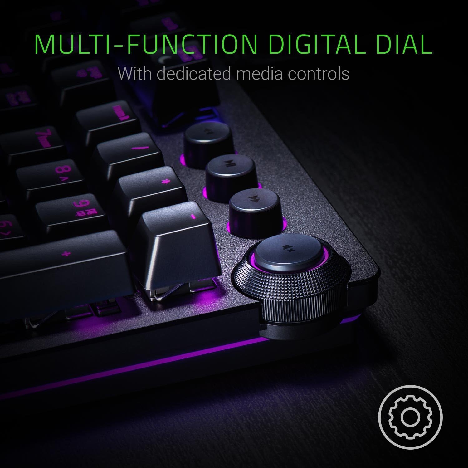 Razer Huntsman Elite (Purple Switch) - Gaming Keyboard with Opto-Mechanical Key (Multi-function Numeric Button, Integrated Hybrid Memory, RGB Chroma, Ergonomic Wrist Rest) - UK Layout | Black-4