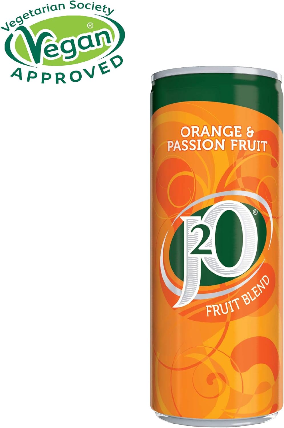 J2O Fruit Juice, Orange and Passionfruit, 250ml Cans (Pack of 12)-3