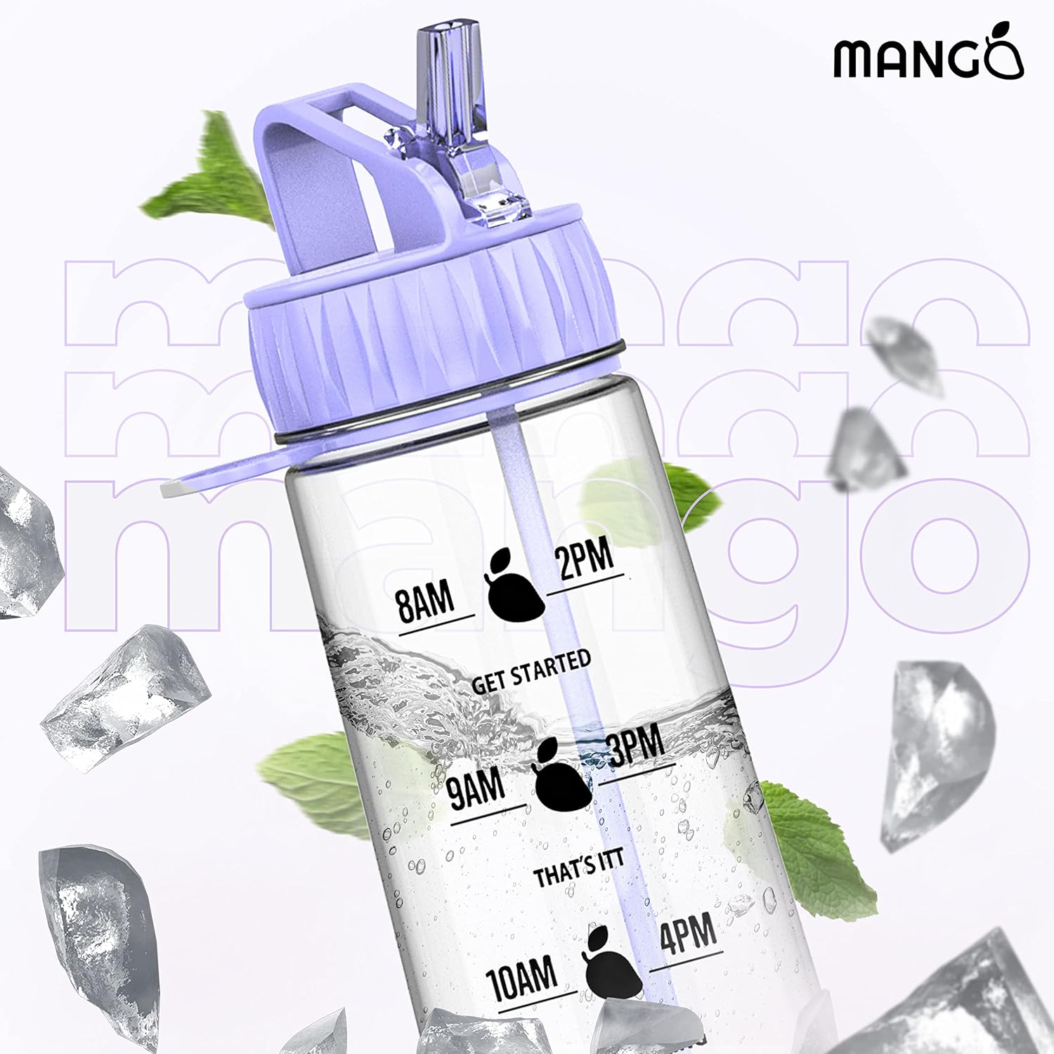 MANGO 900ml Water Bottle With Straw - Motivational Time Markings - BPA Free Plastic Sports Water Bottles With Flip Nozzle And Leakproof Cap - Stay Healthy and Hydrated, animal hot water bottle-6