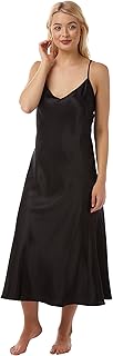 INSIGNIA Womens Satin Long Length And Regular Thin Strap Slip Chemise Nightie