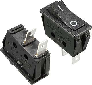 sourcing map 5 Pcs SPST On Off Black Snap in Boat Rocker Switch AC 250V/16A 125V/16A