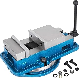 Happybuy 6 Inch Heavy Duty Milling Vise Bench Clamp Vise High Precision Clamping Vise 6 Inch Jaw Width with 360 Degrees Swiveling Base CNC Vise Blue