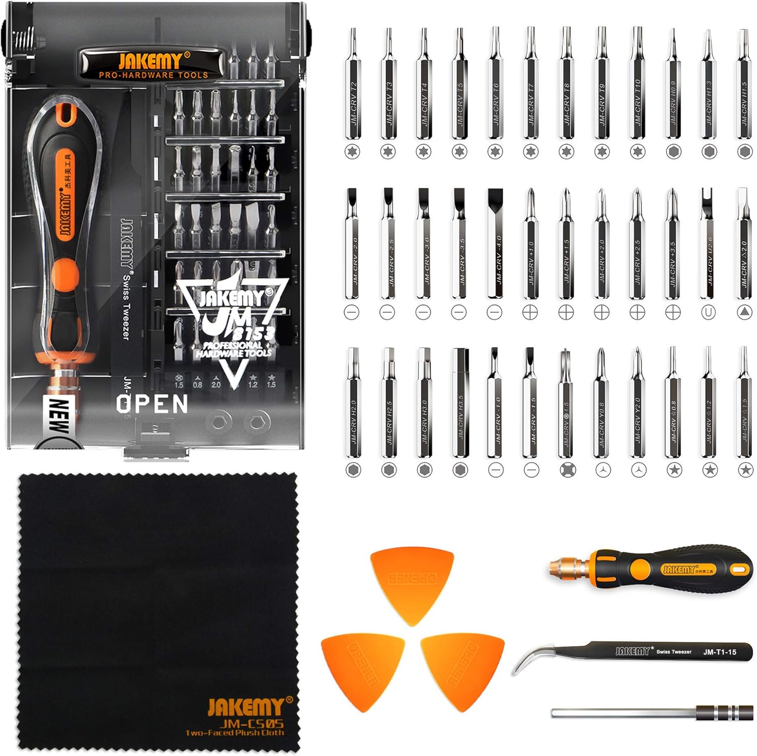 Precision Screwdriver Set, Jakemy 43 in 1 Repair Tool Kit with 36 Magnetic Driver Bits Screwdriver Kit for iPhone Android Cell Phone MacBook Laptop PC-0