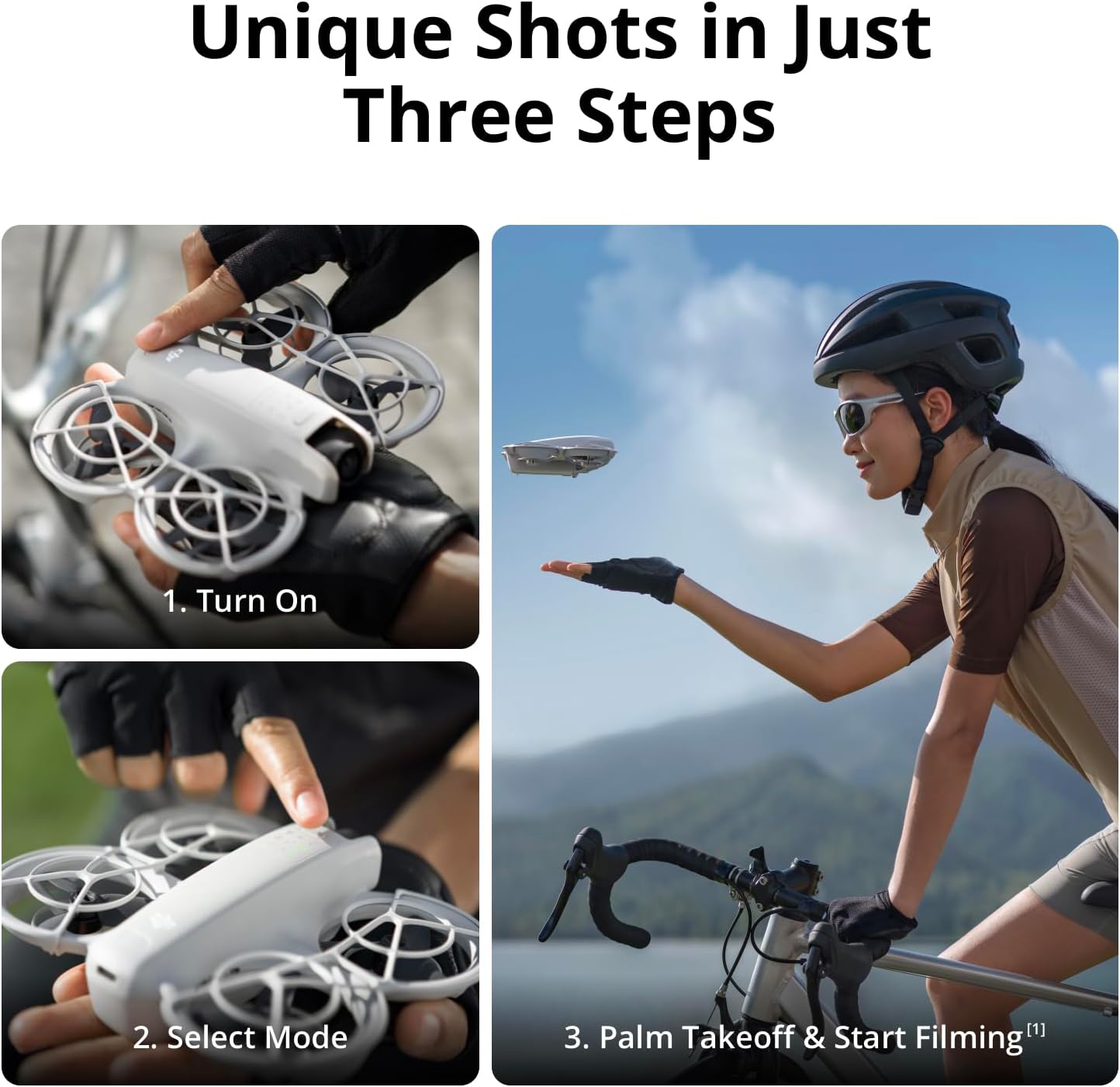 DJI Neo, Mini Drone with 4K UHD Camera for Adults, 135g Self Flying Drone that Follows Me, Palm Takeoff, AI Subject Tracking, QuickShots, Stabilized Video, Built-In Propeller Guard (Controller-Free)-1