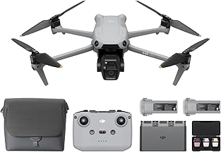 DJI Air 3S Fly More Combo (RC-N3), Drone with 1" CMOS Wide-Angle & Medium Tele Camera, 4K/60fps HDR Video, Nightscape Omnidirectional Obstacle Sensing & 3 Batteries for Extended Flight Time