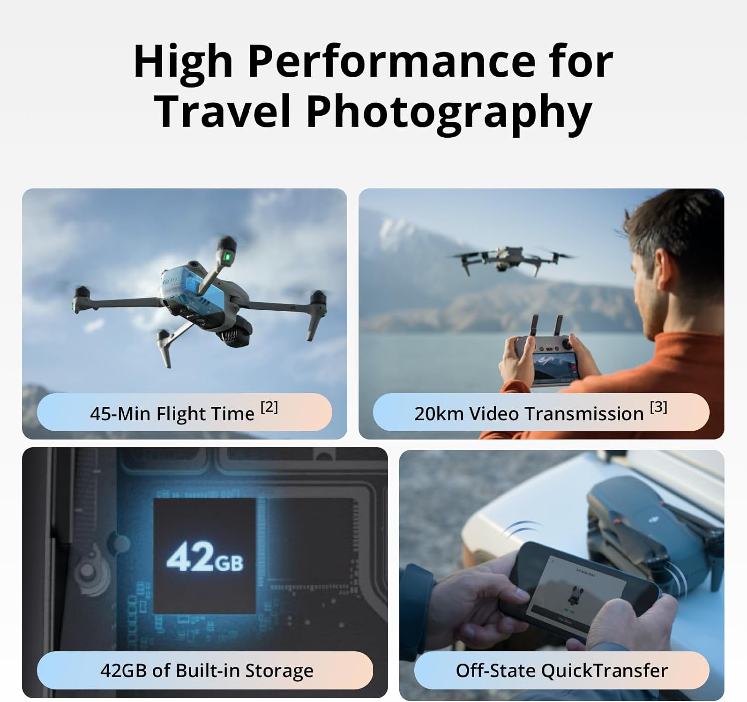 DJI Air 3S Fly More Combo (RC-N3), Drone with 1" CMOS Wide-Angle & Medium Tele Camera, 4K/60fps HDR Video, Nightscape Omnidirectional Obstacle Sensing & 3 Batteries for Extended Flight Time-5