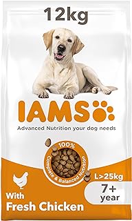 IAMS Complete Dry Dog Food for Senior 7+ Large Breeds with Chicken 12 kg