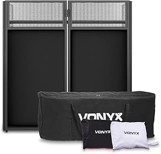 VONYX DB4 Pro - Foldable DJ Booth Stand with Case, Essential DJ Equipment for DJ Set, Decks, and Starter Kit - DJ Table and Desk Accessory, Ideal for Speaker Stands & Deck Equipment Setup