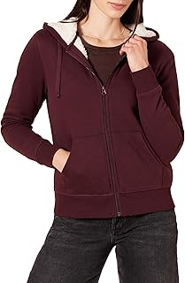 Amazon Essentials Women's Sherpa-Lined Fleece Full-Zip Hooded Jacket (Available in Plus Sizes)