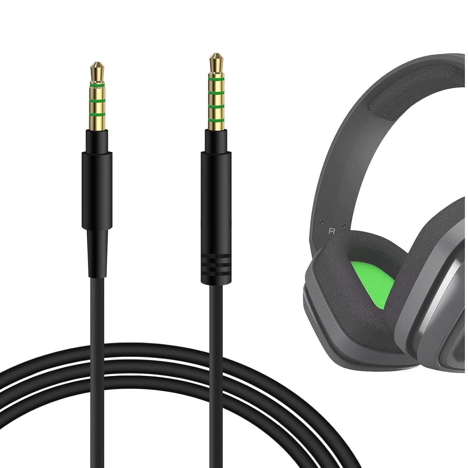 GEEKRIA Audio Cable Compatible with Beyerdynamic MMX 300 PRO, Astro A50, A40 tr, A40, A30, A10 Gen 2, A10 Gaming Headsets Cable, 1/8" (3.5mm) to 3.5mm Replacement Stereo Cord (5.6 ft/1.7 m)-0